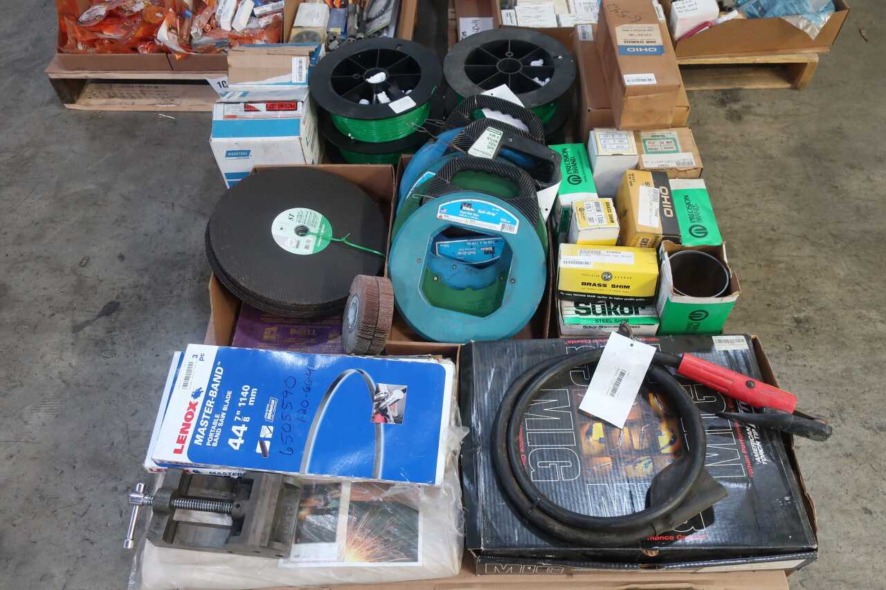 3 PALLETS OF ASSORTED TOOLS AND SHOP SUPPLIES - HAND TOOLS
