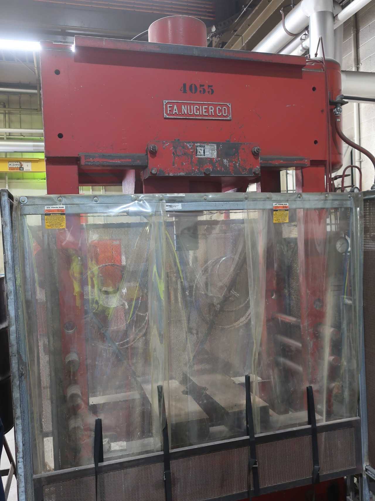 300 ton air-operated h-frame press with safety cage, 14" ram travel - PRESSES