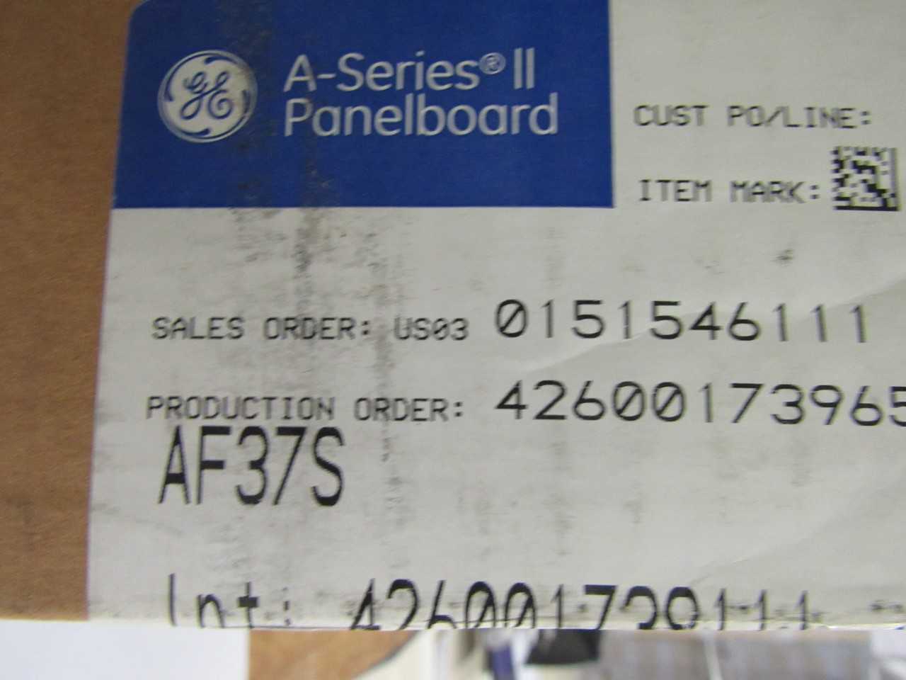 Quantity of 5x AF37S Electrical Panel/Loadcenter/Switchboards - ELECTRICAL COMPONENTS Quantity of 5x AF37S Electrical Panel/Loadcenter/Switchboards - ELECTRICAL COMPONENTS