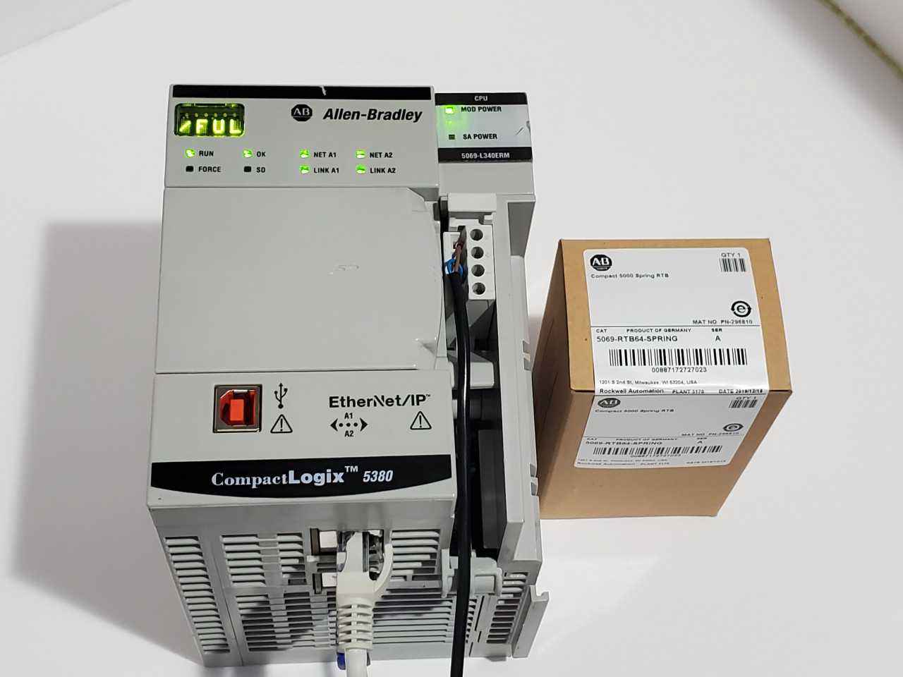 Allen Bradley CompactLogix 5069-L340ERM Plus Brand new 5069-RTB64 Spring - AUTOMATION & CONTROLS