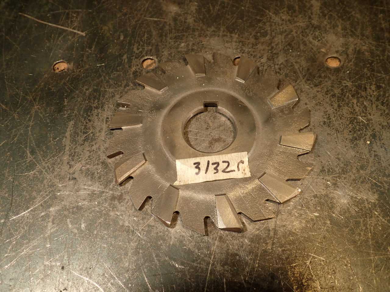 3/16" Circle (3/32 rad) Staggered Tooth Convex Mill Cutter: 4" OD, 1" Arbor Hole - MILLING TOOLS