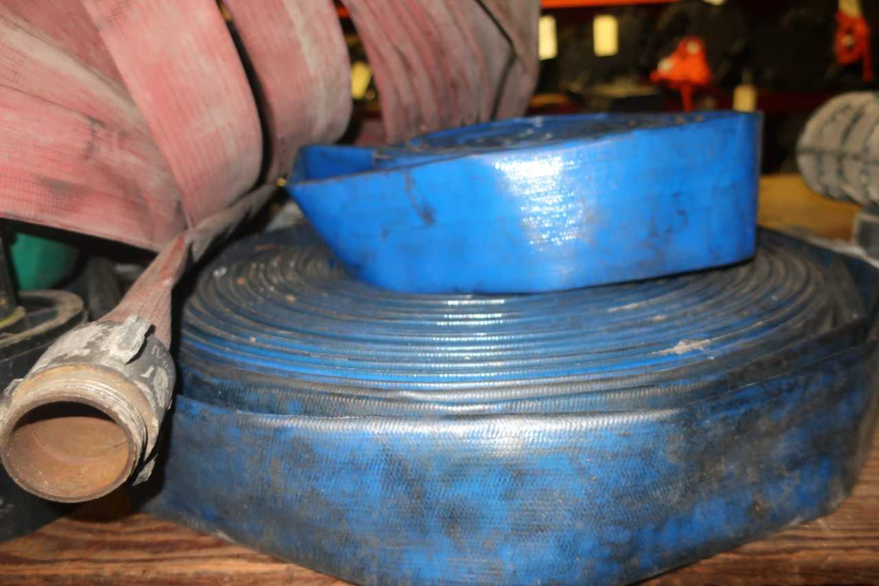 CONTENTS OF SHELF SECTION, ASSORTED WATER HOSES - ELECTRIC POWER TOOLS