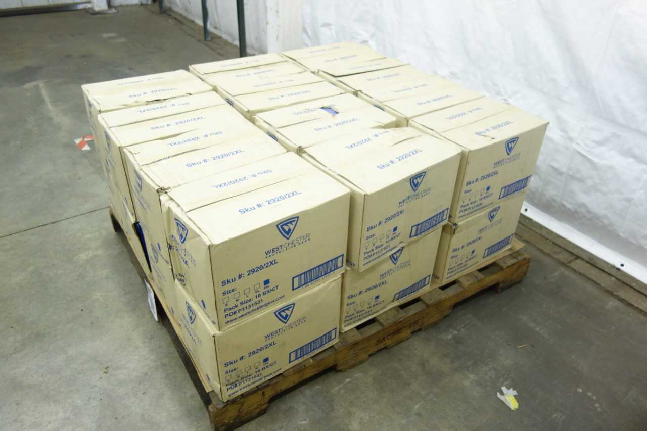 PALLET OF 2XL SIZE WEST CHESTER NITRILE DISPOSABLE GLOVES - LAB & SCIENTIFIC