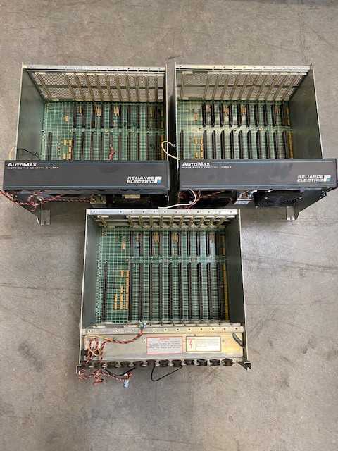 Lot of 3 Reliance Electric 57C332 10 Slot Rack - AUTOMATION & CONTROLS