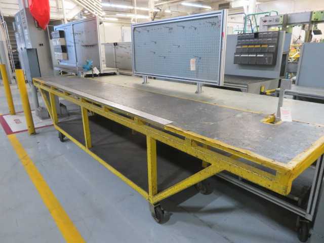 Work Table on Wheels, Approx. 20' Long - MISCELLANEOUS