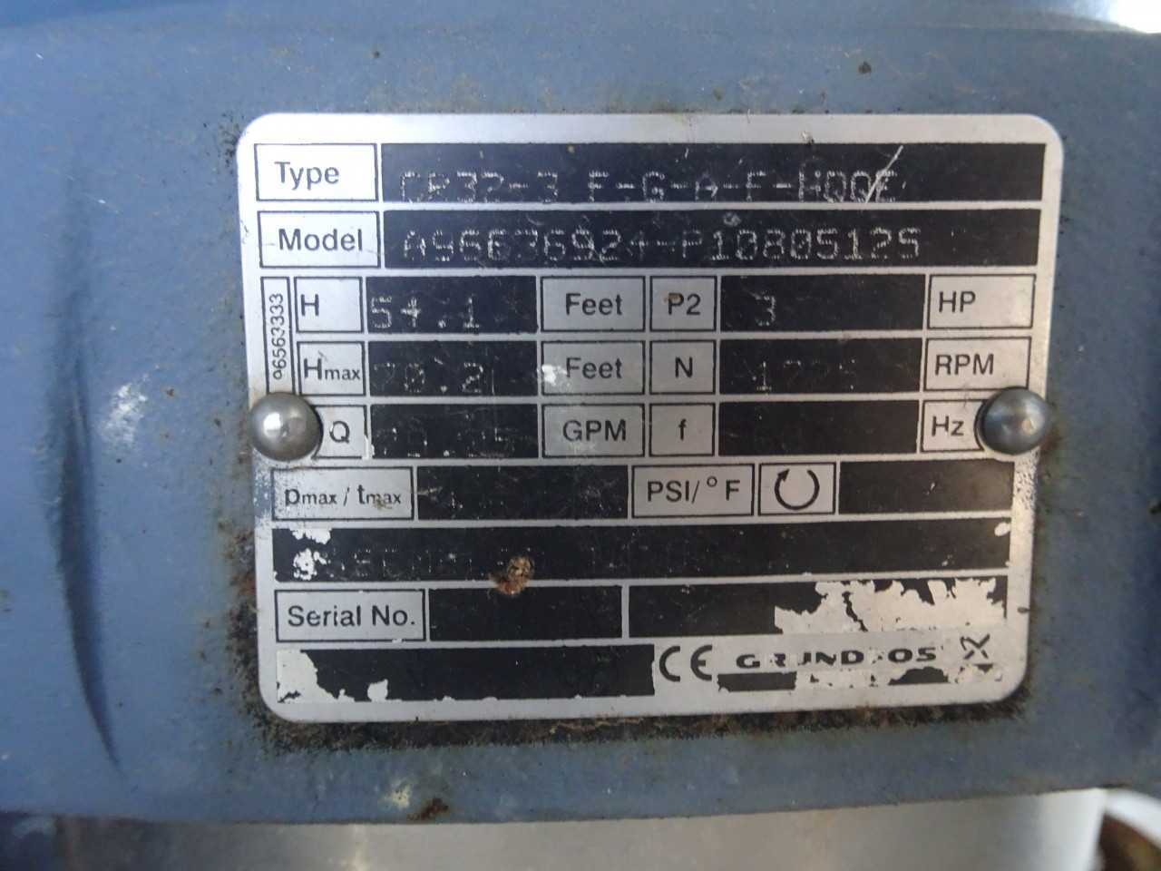 GRUNDFOS CR32-3 Multi Stage Pump  Model - A96636 - MISCELLANEOUS