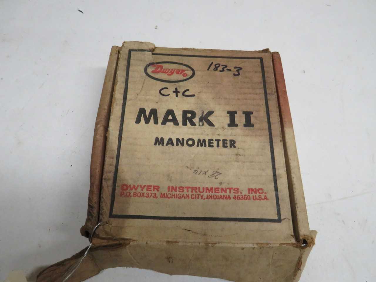 DWYER MARK 2 MODEL 25 MANOMETER - ELECTRICAL COMPONENTS