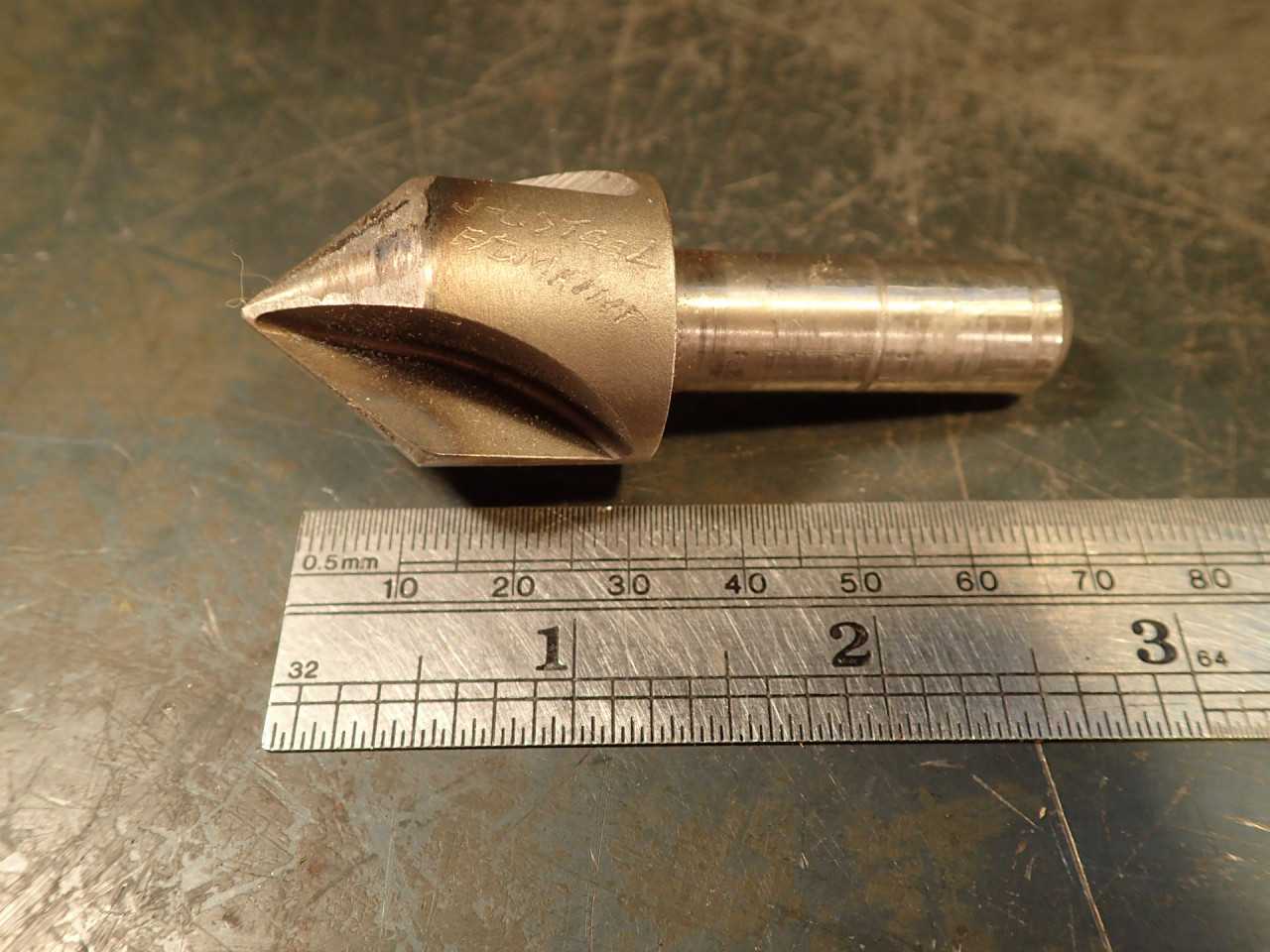 3 Piece Lot of 1" 3-Flute Countersinks: 82-Degree, 1/2" Straight Shank - MACHINING ACCESSORIES & TOOLING