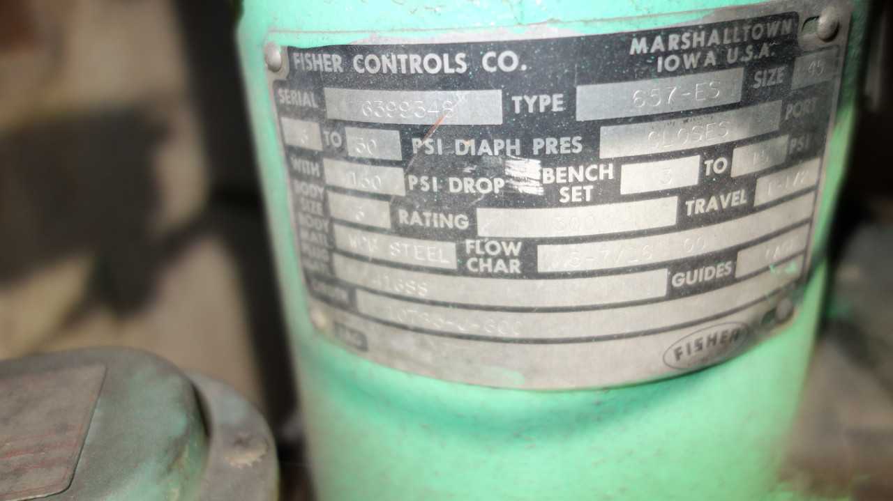 FISHER 657-ES CONTROL VALVE 3IN CL150 STEEL - CONTROL VALVE