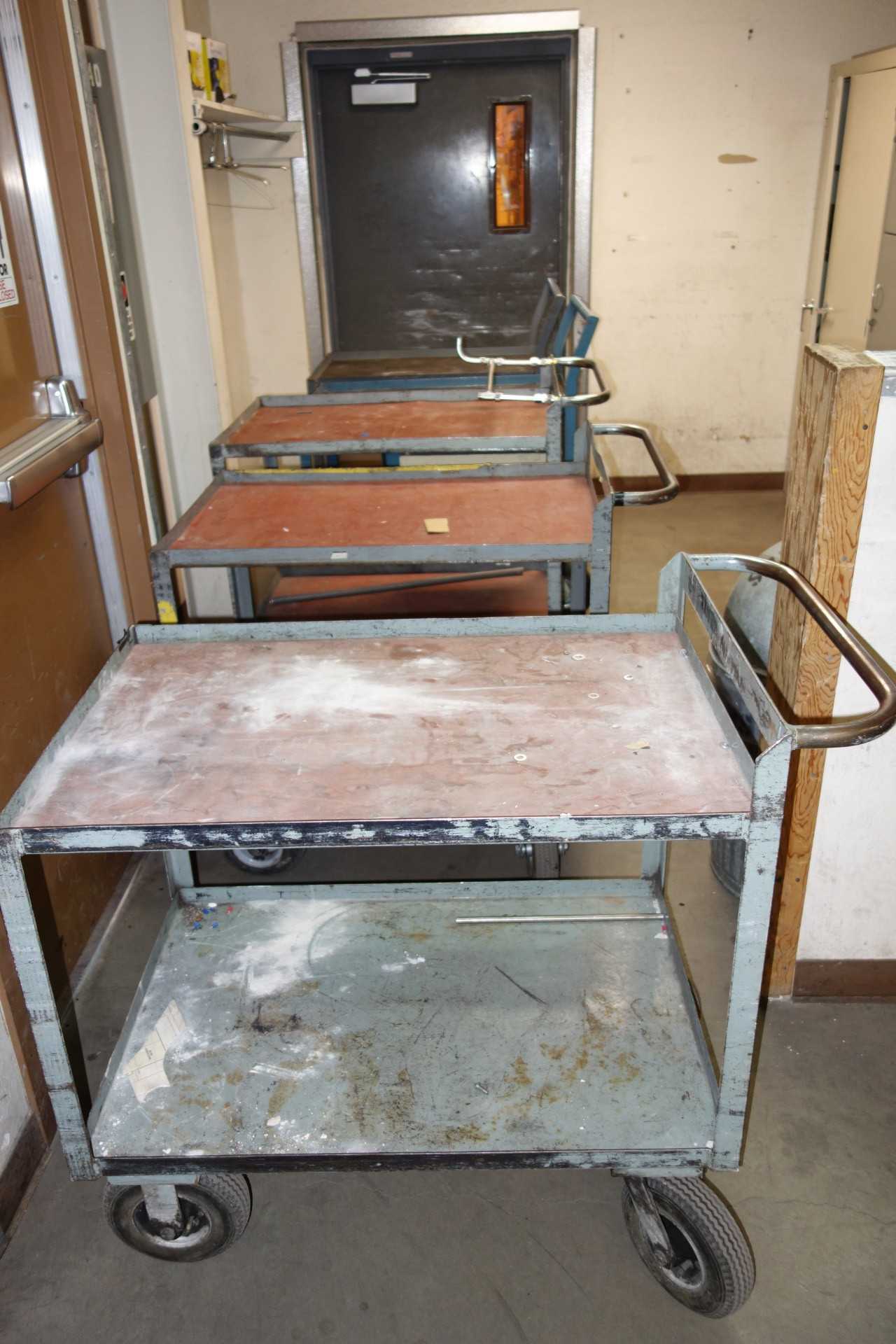 Lot of 5 Rolling Work Tables - PLANT & FACILITY