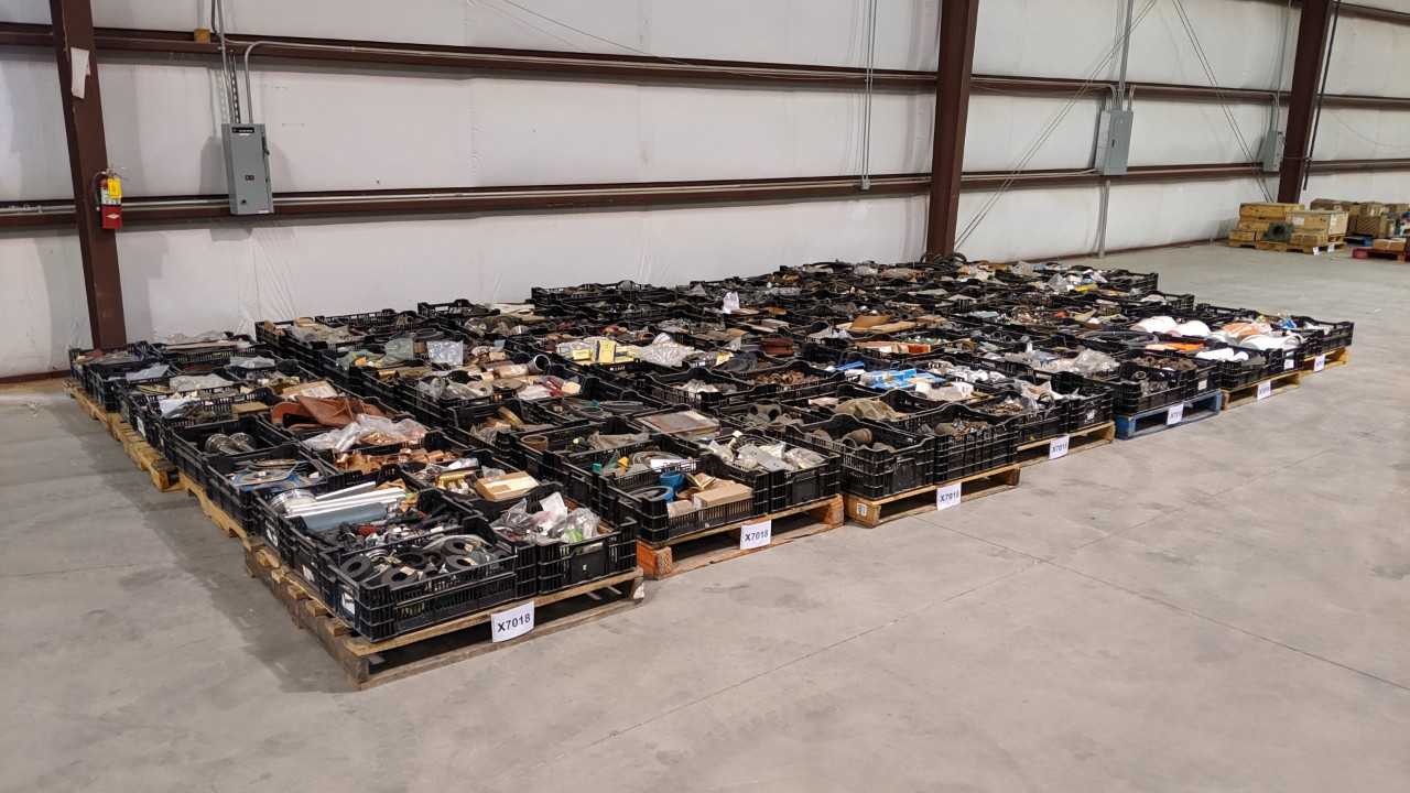 30 PALLETS OF ASSORTED PIPE FITTINGS, OIL SEALS, FASTENERS, PUMP PARTS, SEALS - PROCESS EQUIPMENT