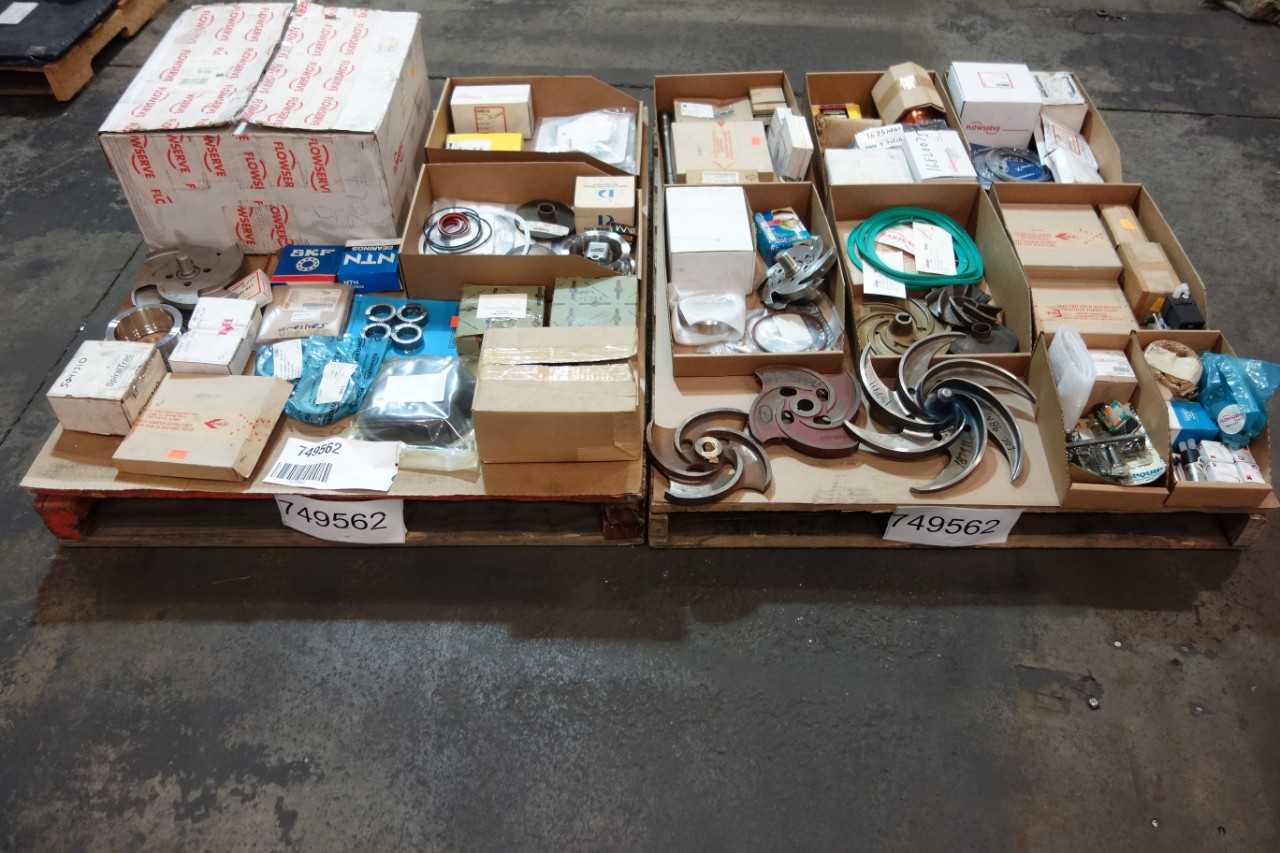 2 PALLETS OF ASSORTED PUMPS, PUMP PARTS & ACCESSORIES- CHESTERTON, INGERSOLL-DRESSER - PUMPS