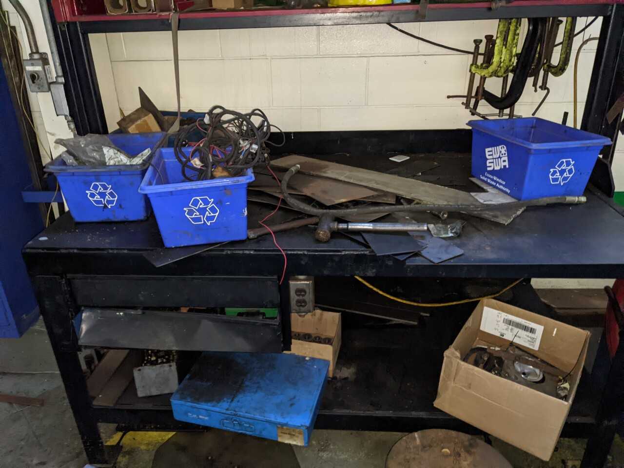 INDUSTRIAL STEEL DESK WITH CONTENTS - PLANT & FACILITY