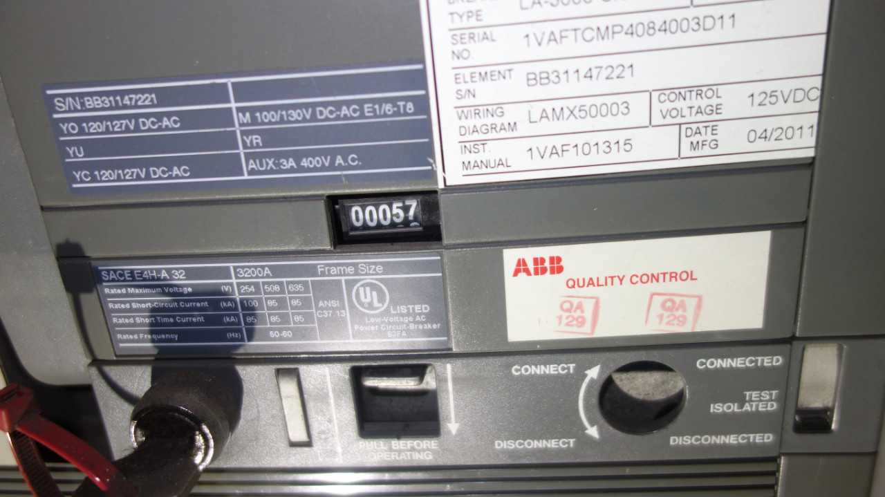 X10 SECTIONS OF ABB SACE EMAX SWITCHGEAR BREAKER PANELS - SWITCHGEAR