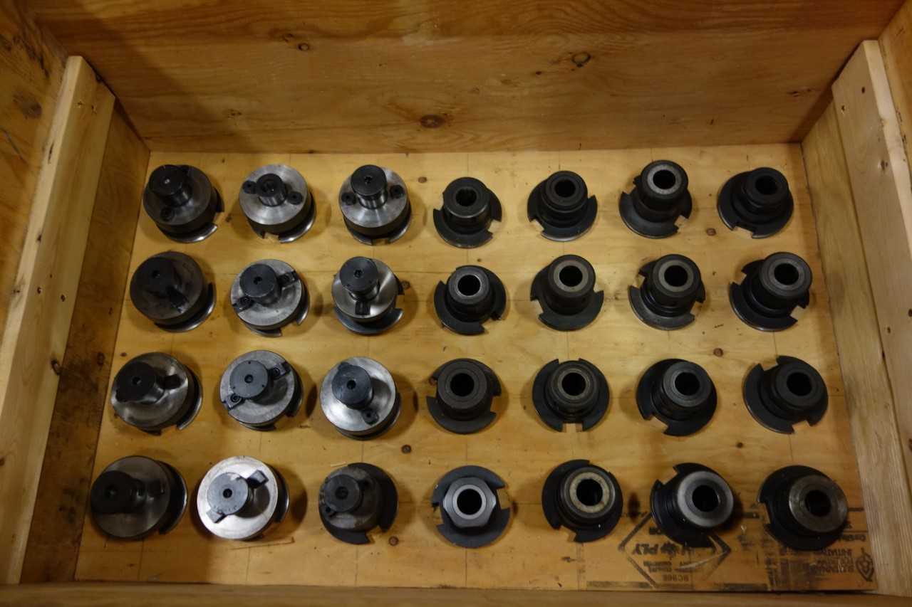 1 CRATE OF ASSORTED CAT50 END MILL HOLDERS - PARLEC - MACHINING ACCESSORIES & TOOLING