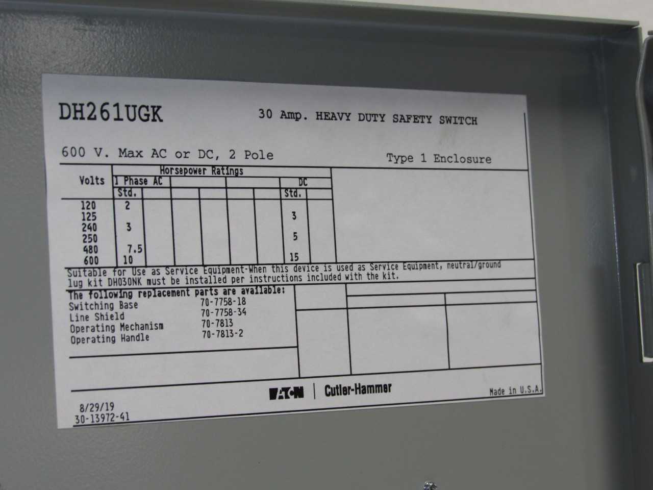 Eaton Safety Switches - SAFETY EQUIPMENT