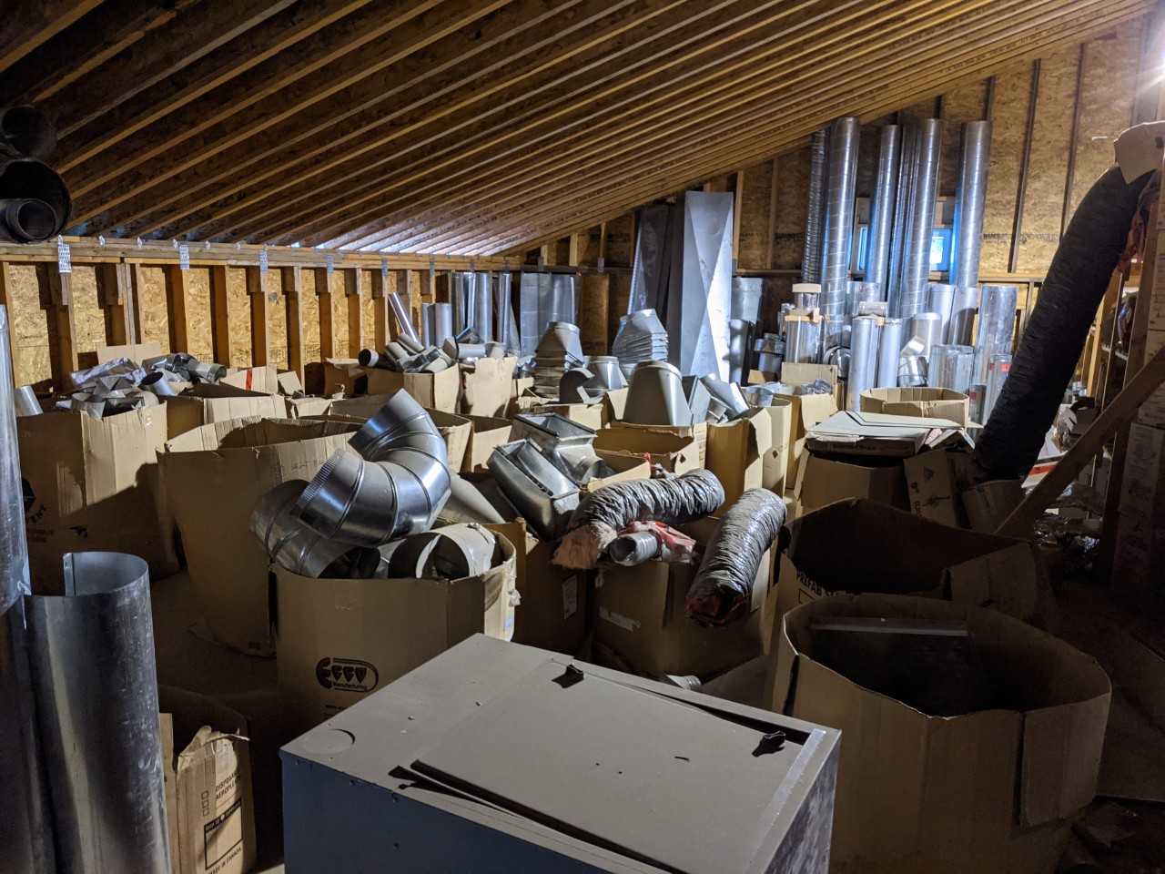 Large assortment of Duct work on mezzanine - HVAC EQUIPMENT