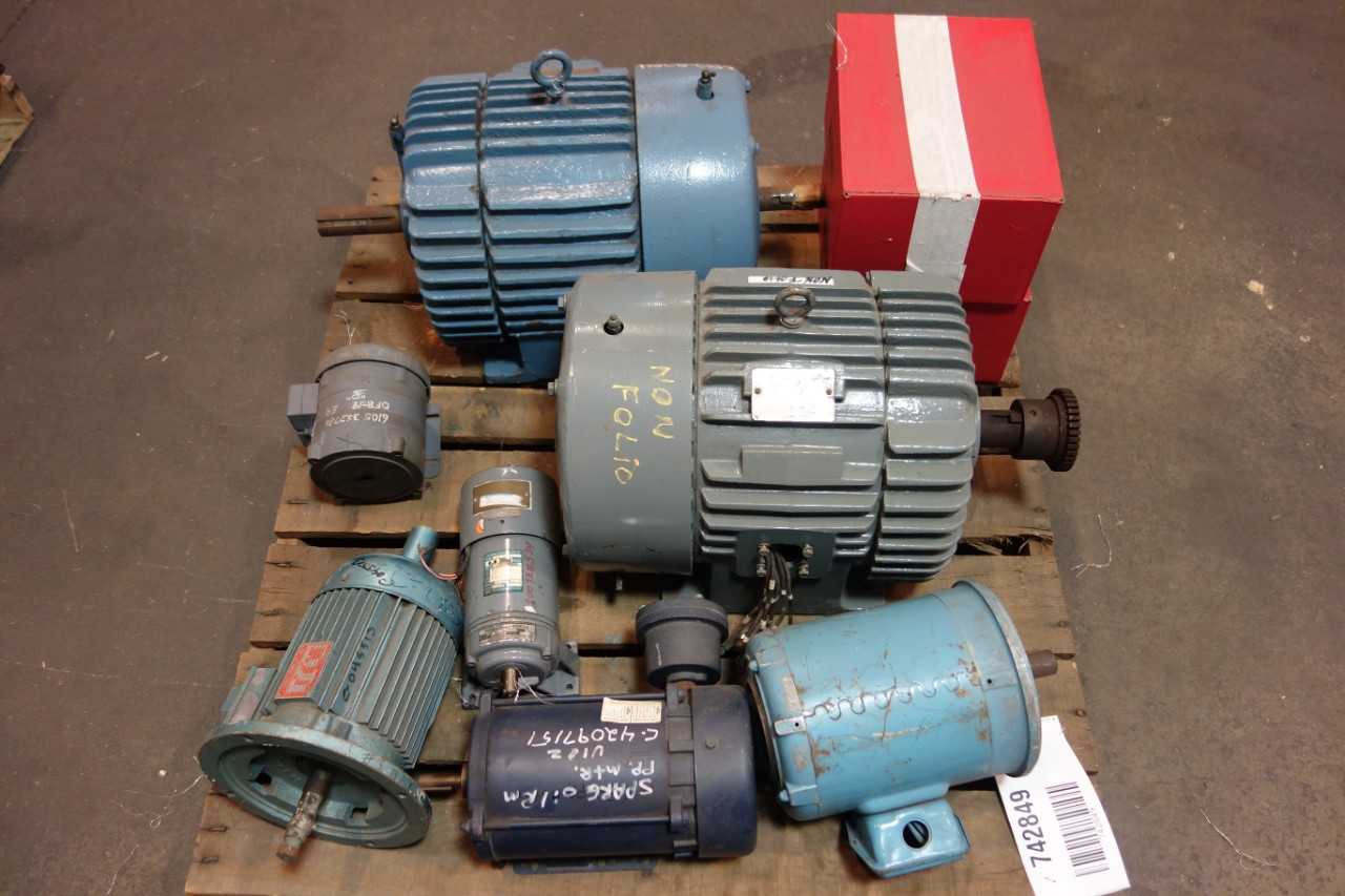 1 PALLET OF ASSORTED AC MOTORS, ELECTRICAL MOTOR REPLACEMENT PARTS- FUJI, GENERAL ELECTRIC - ELECTRIC MOTORS