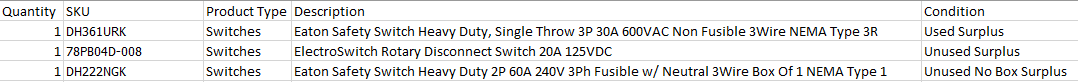 Quantity of 3x Assorted Switches - HAND TOOLS Quantity of 3x Assorted Switches - HAND TOOLS