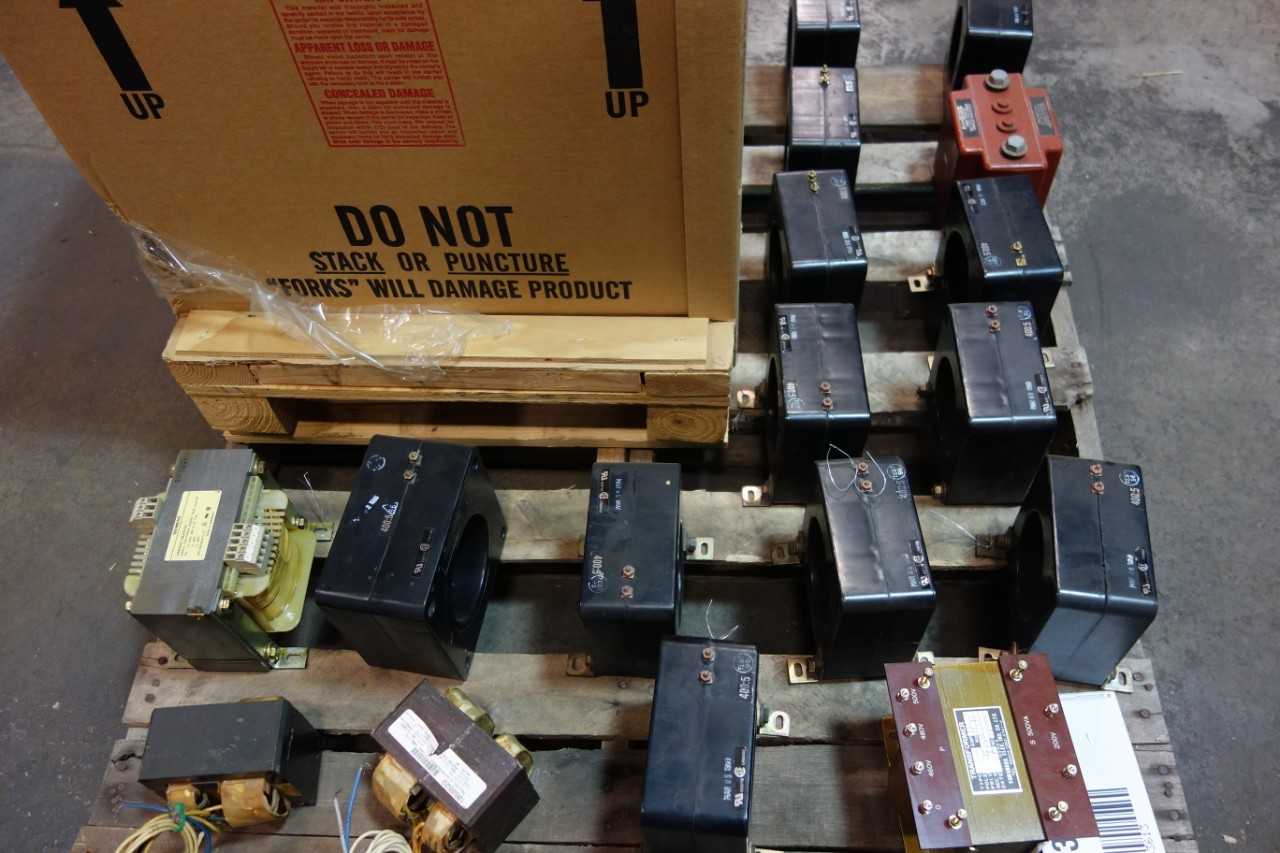 1 PALLET OF ASSORTED CURRENT TRANSFORMERS, VOLTAGE TRANSFORMERS- SIEMENS, CROMPTON - CONTROL TRANSFORMERS