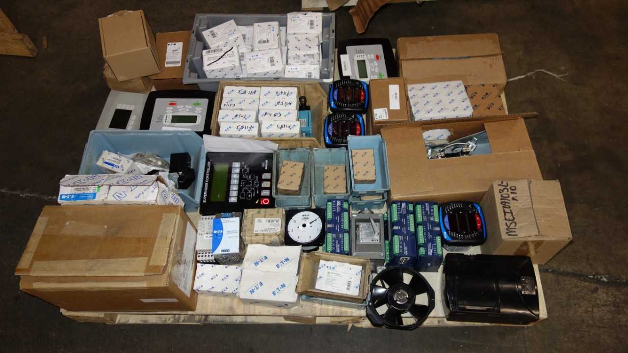 1 PALLET OF ASSORTED EATON ELECTRIC PARTS, METERS, RELAYS - ELECTRICAL COMPONENTS