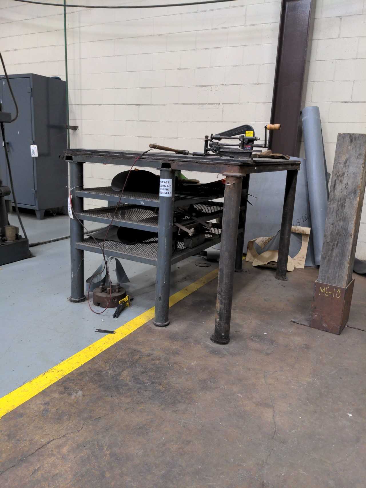 Steel work table with Allen Gasket cutter - MISCELLANEOUS