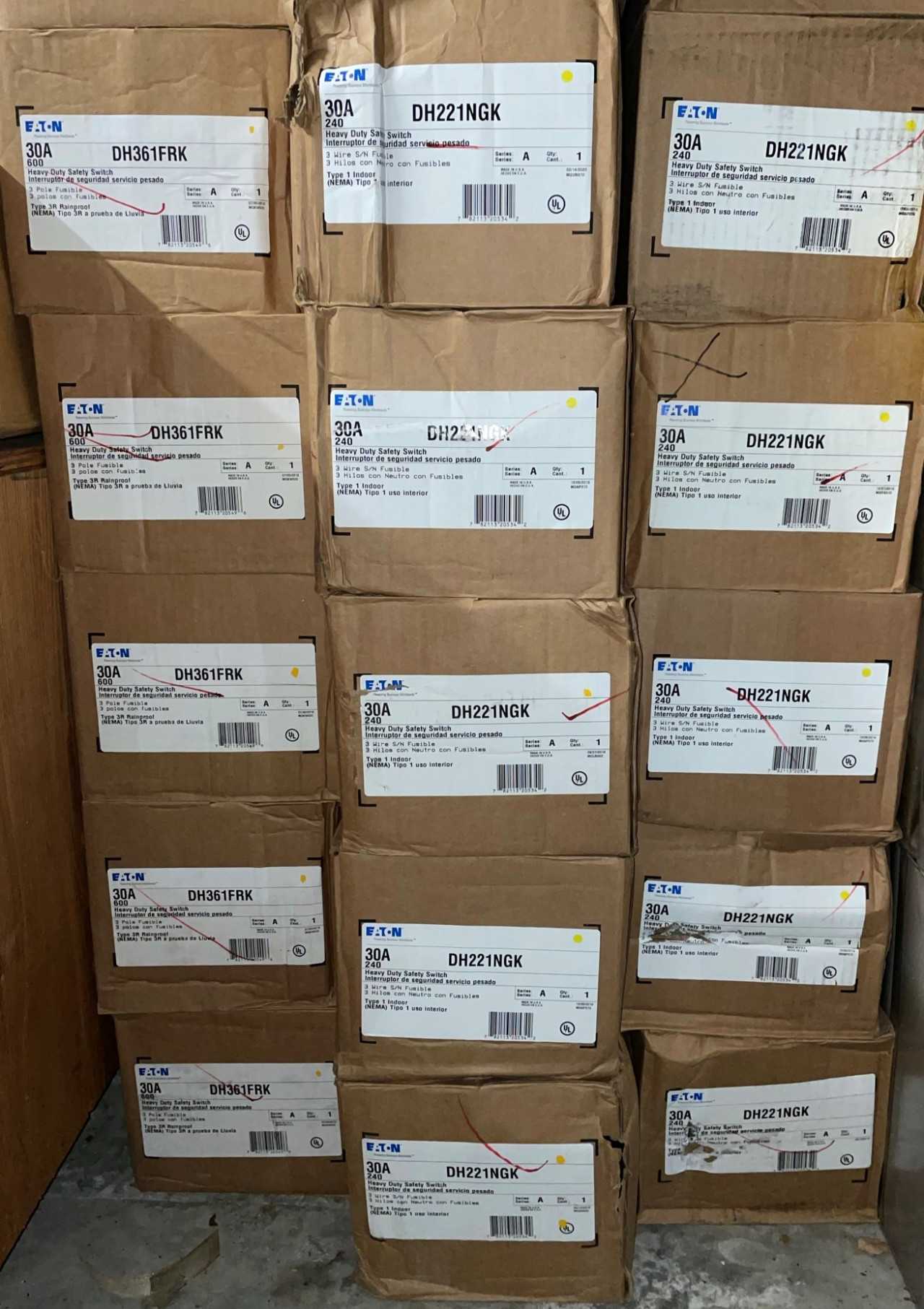 New - Lot of 23 - Eaton Safety Switch Enclosures - SWITCHGEAR