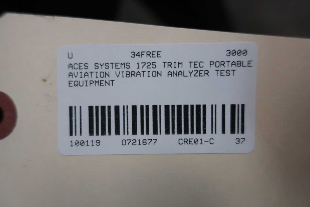 ACES SYSTEMS 1725 TRIM TEC PORTABLE AVIATION VIBRATION ANALYZER TEST EQUIPMENT