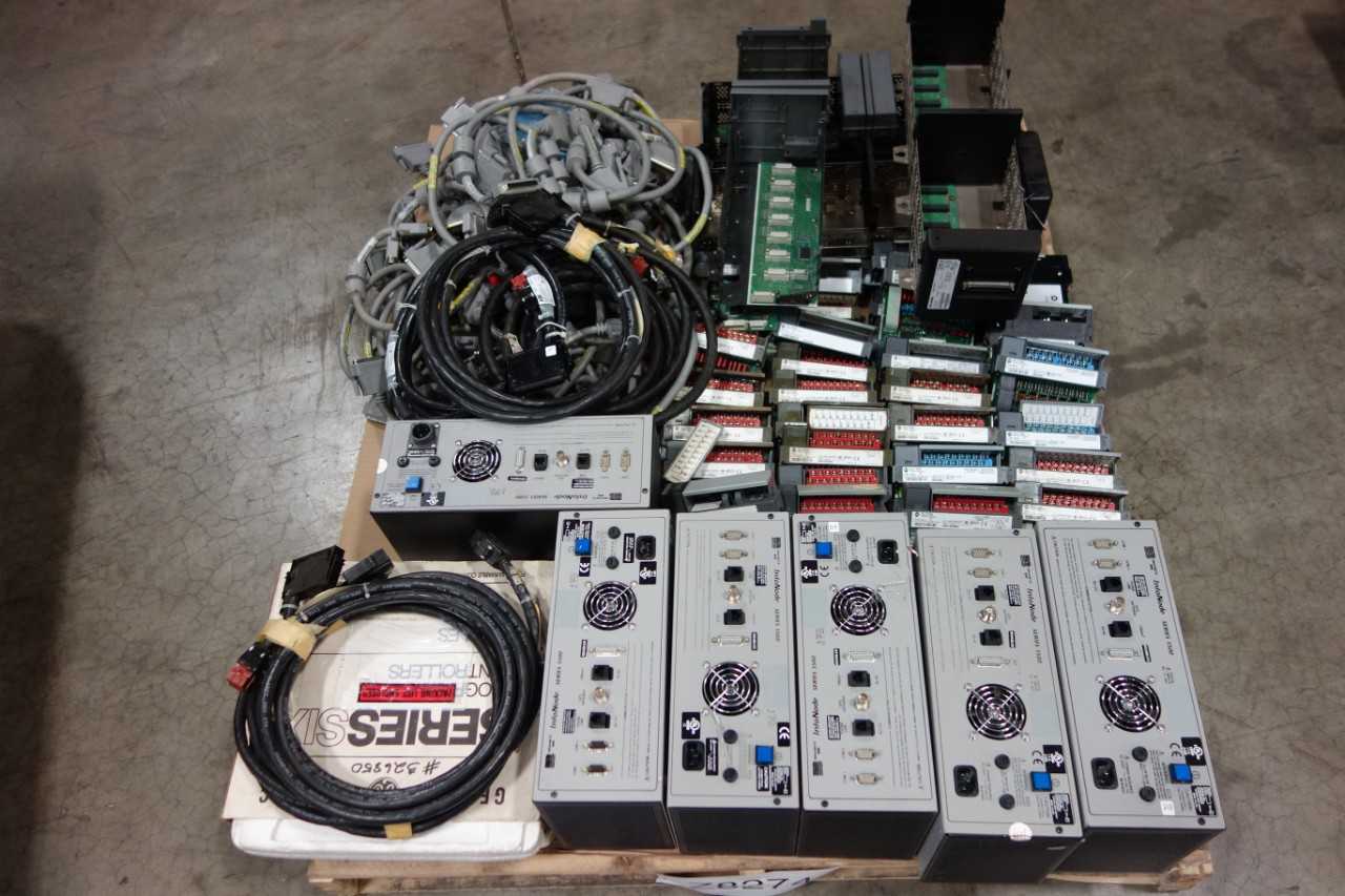 1 PALLET OF ASSORTED ELECTRICAL- SLC 500 CONTROLLOGIX MODULES, CABLE-WIRE, CHASSIS RACK CONTROLS, POWER SUPPLY- ALLEN BRADLEY - ELECTRICAL COMPONENTS