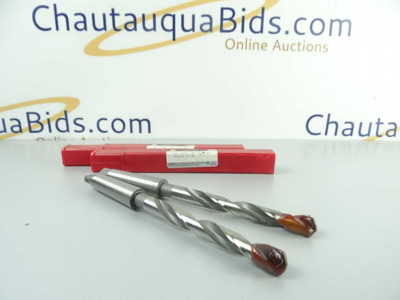 Pair of NEW Cleveland Carbide Tipped 2MT Taper Shank Drills - MISCELLANEOUS