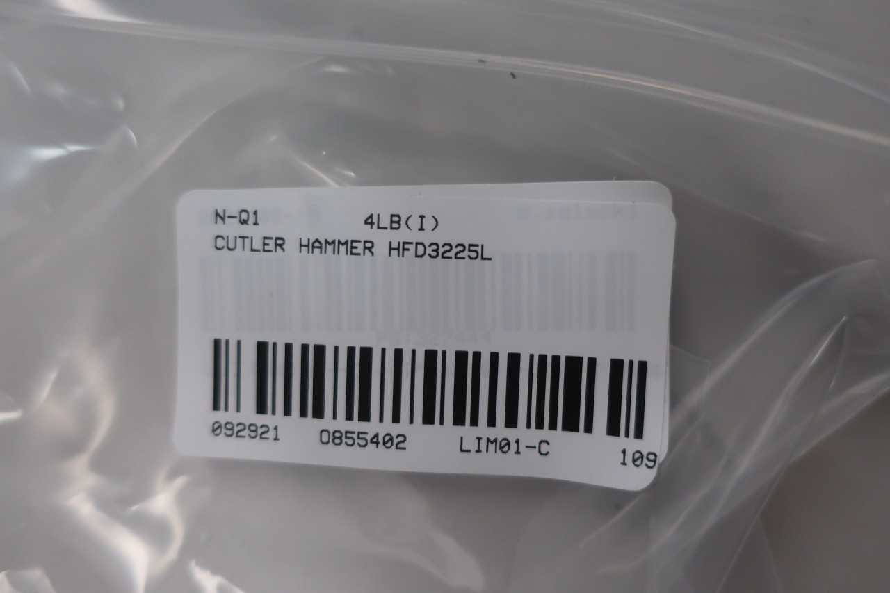 CUTLER HAMMER HFD3225L 3P 225A AMP 600V-AC MOLDED CASE CIRCUIT BREAKER - CIRCUIT BREAKERS