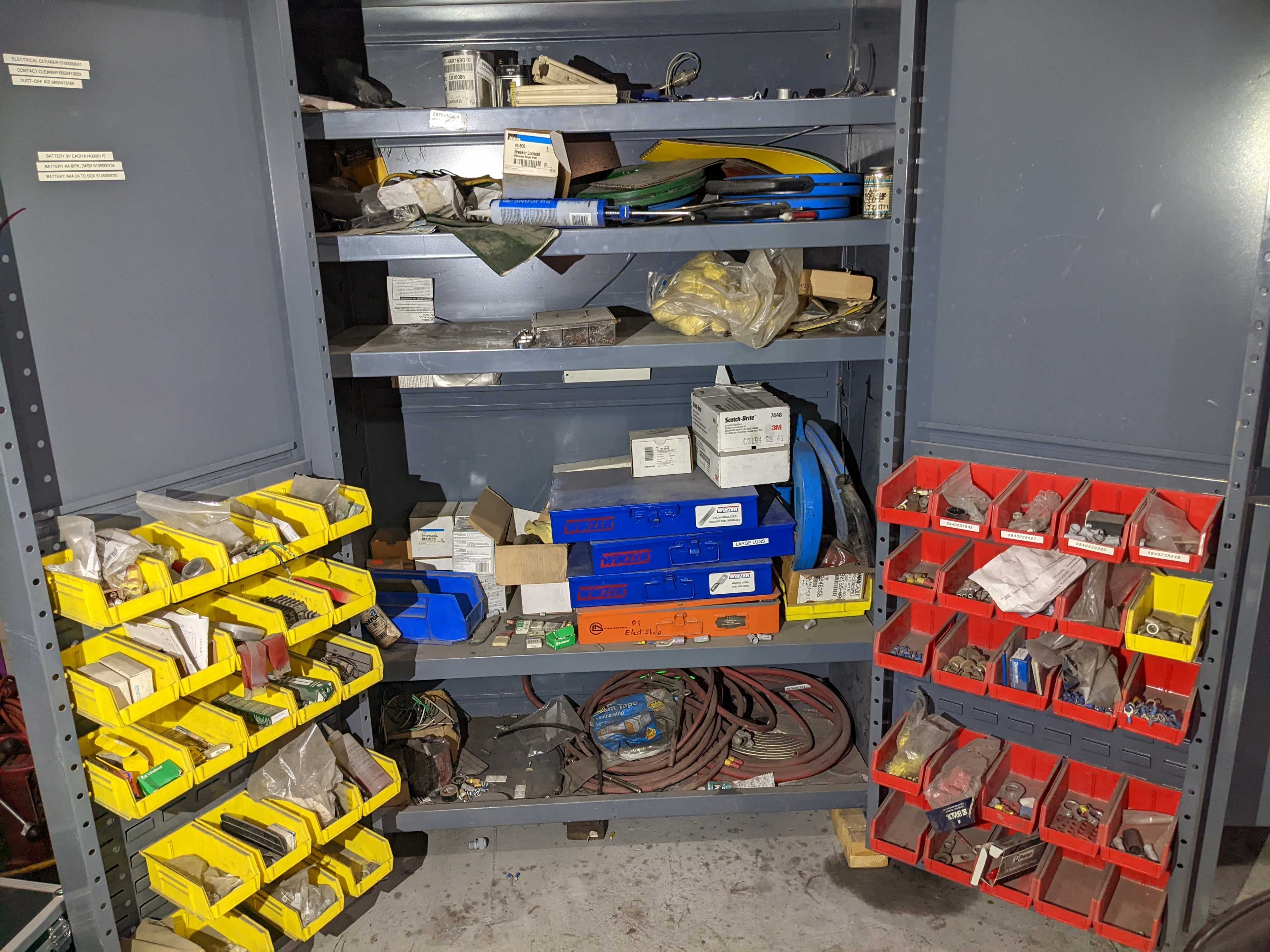 CABINET WITH CONTENTS - ELECTRICAL COMPONENTS