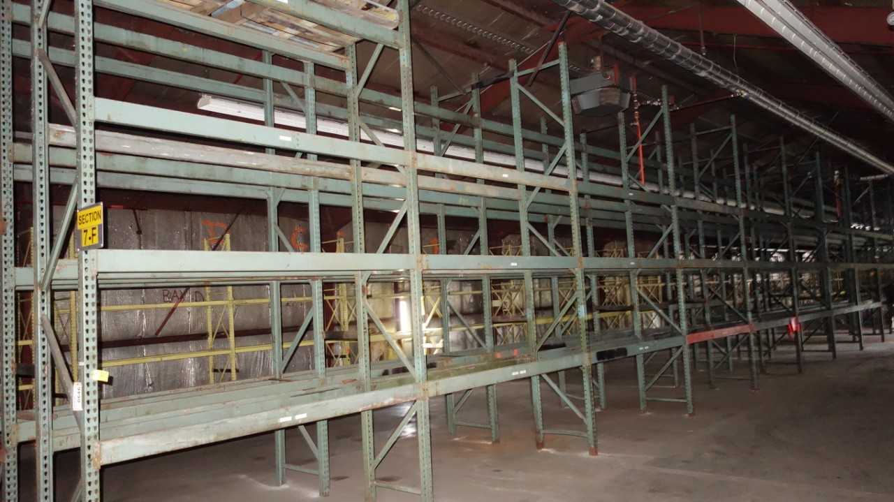 81FT OF STEEL RACKING - 9ft Sections, 18' HIGH x 3' DEEP - PALLET RACKING
