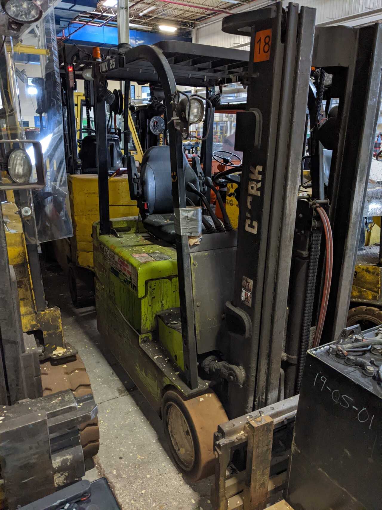 CLARK TMX25 5,000-LB. CAPACITY, ELECTRIC FORKLIFT - FORKLIFTS