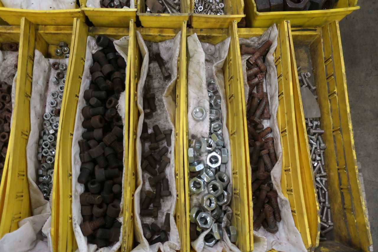 8 PALLETS OF ASSORTED HARDWARE NUTS BOLTS SCREWS WASHERS - ELECTRIC POWER TOOLS