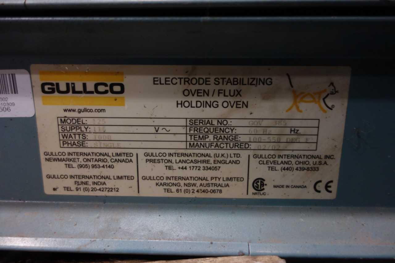 GULLCO ELECTRODE STBILIZING/FLUX HOLDING OVEN, 115V, 60HZ, 1000W, 100-550 DEGREE F RANGE - MACHINING ACCESSORIES & TOOLING