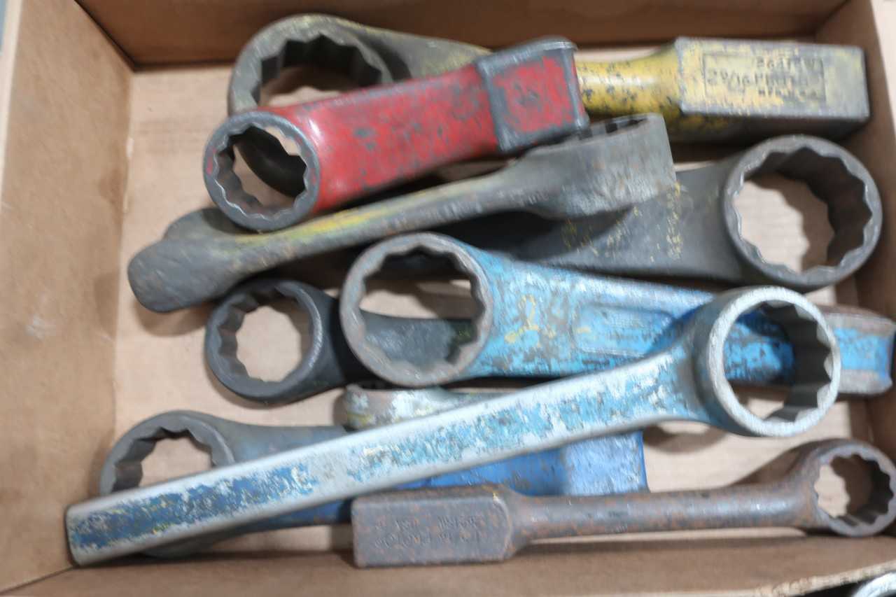 PALLET OF ASSORTED JUMBO SOCKETS, RATCHETS AND WRENCHES - HAND TOOLS