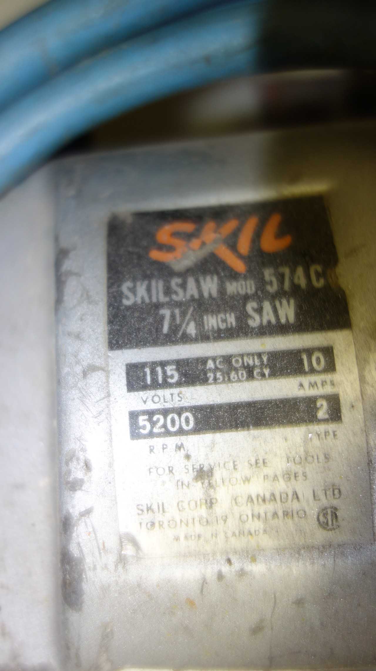 SKIL SKILSAW 574C 7-1/4 IN CIRCULAR SAW 115V-AC - ELECTRIC POWER TOOLS