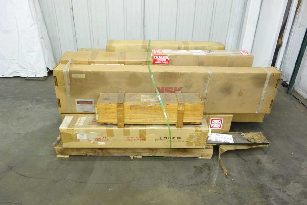 PALLET OF ASSORTED LINEAR BEARINGS AND BALL SCREW ASSEMBLIES - BEARINGS