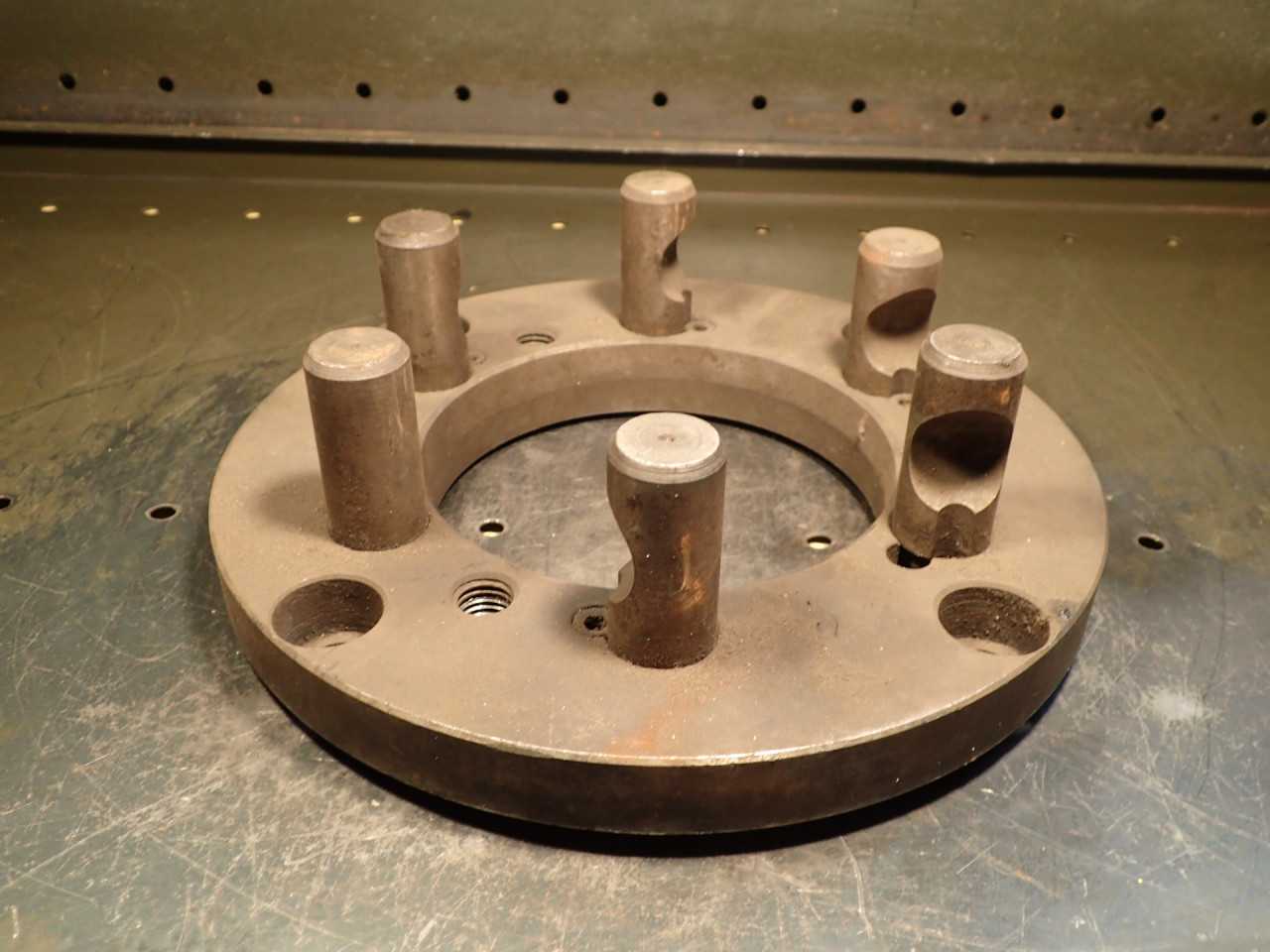 10" OD Lathe Backing Plate: 5-1/2" Thru Hole, D1-8" Camlock Spindle Hub - HOLEMAKING TOOLS