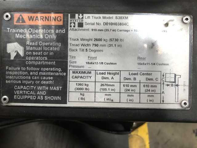2005 Hyster S3XM sitdown LP counterbalance, Downey, CA - FORKLIFTS