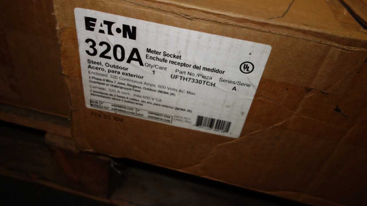 LOT OF 2 EATON UFTH7330TGH 320A 600V-AC METER SOCKET PANELS - CIRCUIT BREAKERS