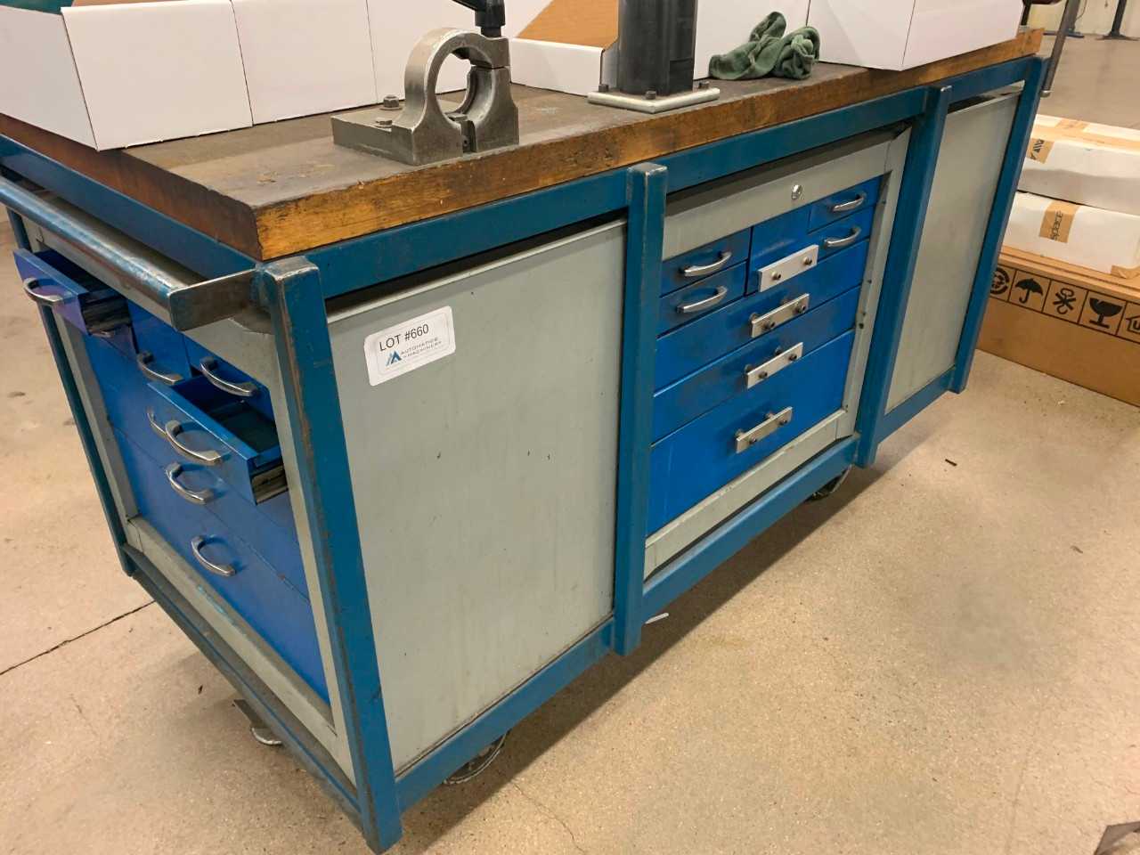 Techno Work Bench with Cabinet and Drawers - TOOL STORAGE