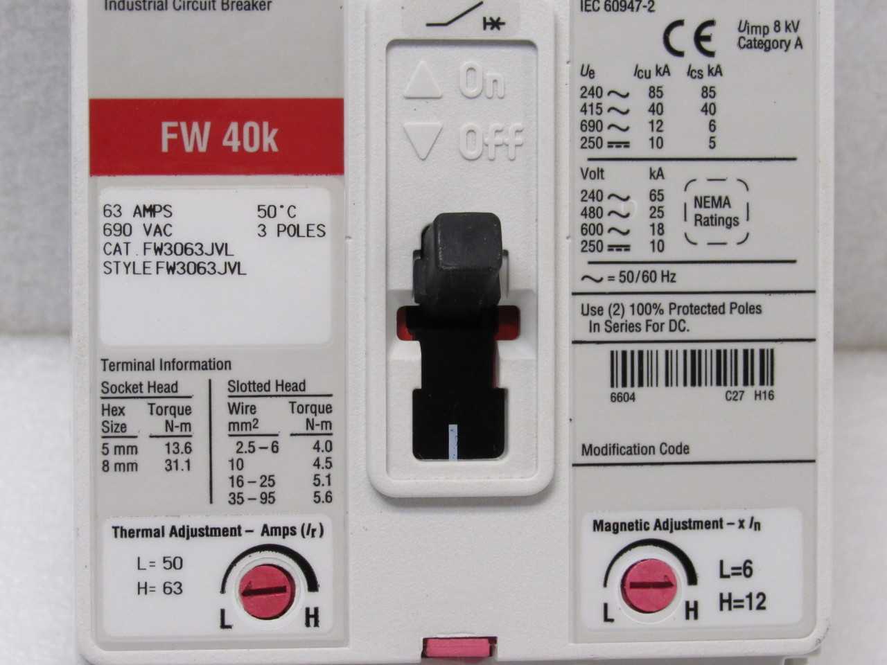 EATON FWF BREAKERS - MISCELLANEOUS