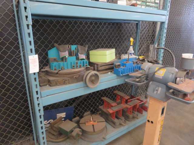 Pallet Rack and Contents, Vices, Rotary Tables, Hardware Items - MISCELLANEOUS