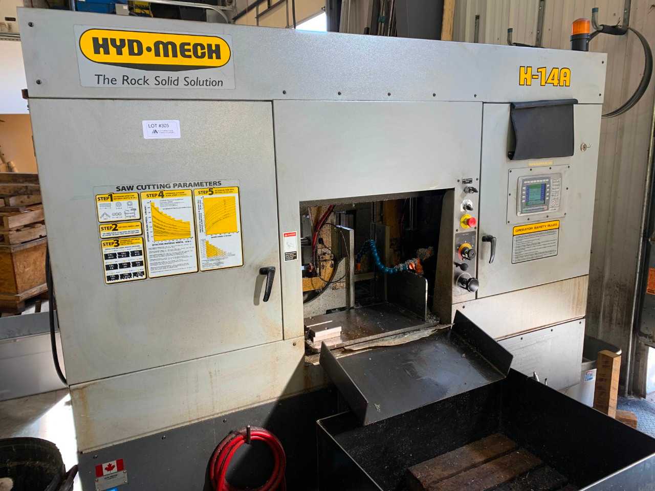 Hyd-Mech H-14A Horizontal Dual Column CNC Band Saw W/ Roller Table - METAL SAWS