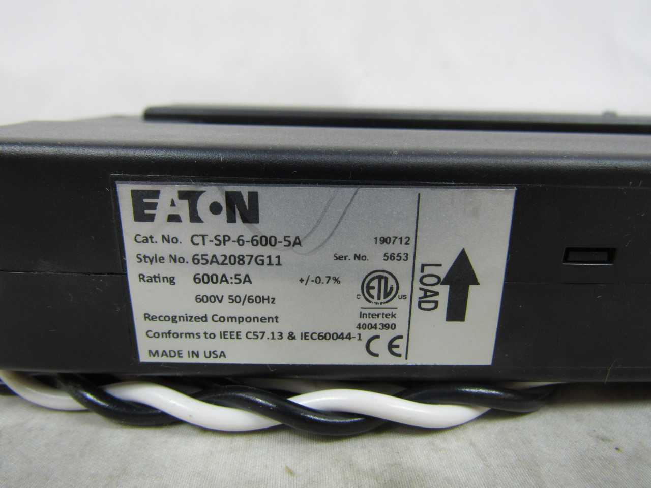Lot of Qty 3x Eaton CT-SP-6-600-5A Current Transformer 600A 600VAC - CONTROL TRANSFORMERS
