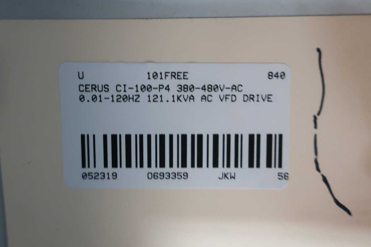 CERUS CI-100-P4 380-480V-AC 0.01-120HZ 0-480V-AC 121.1KVA AC VFD DRIVE - MOTOR DRIVES