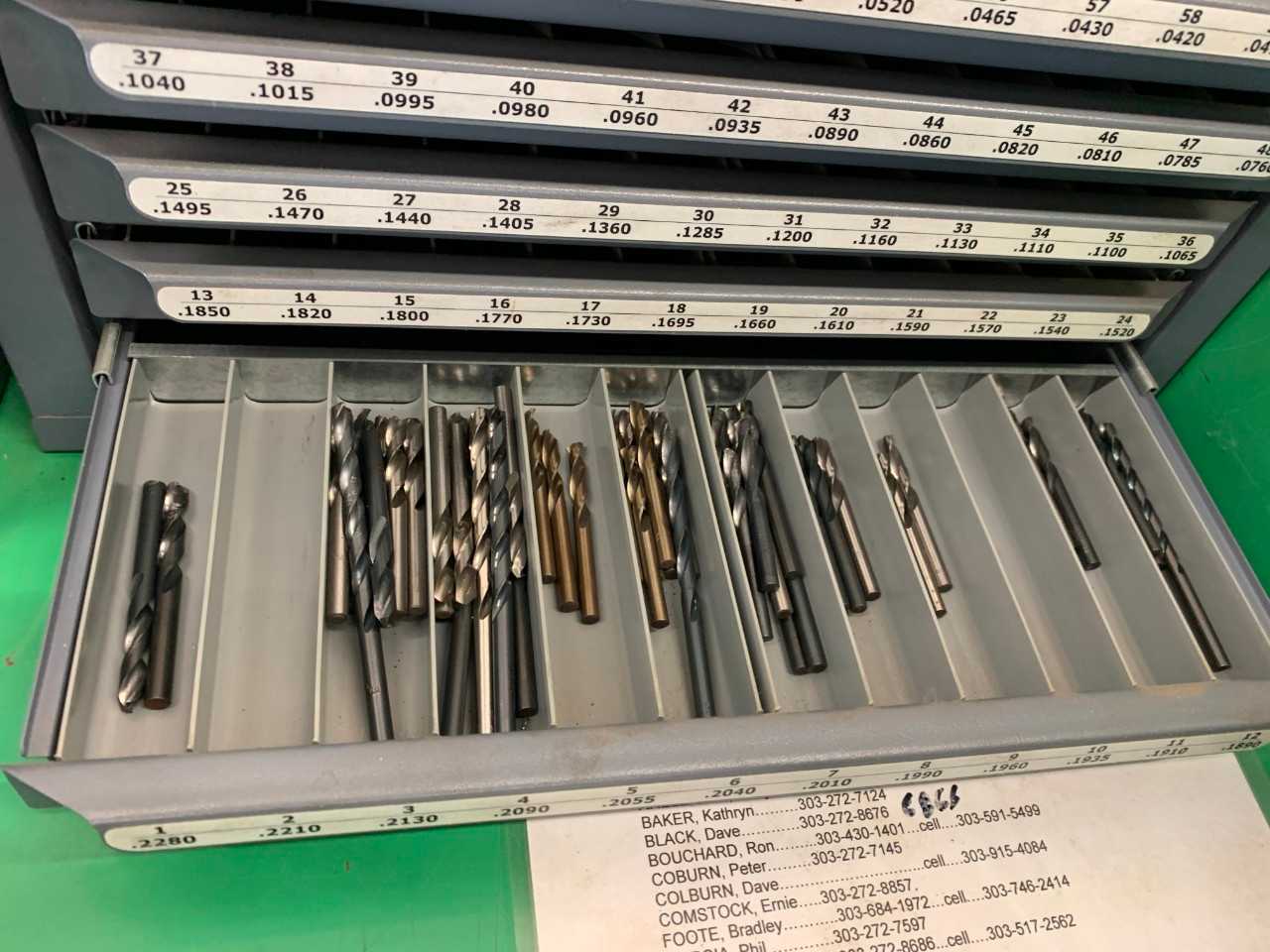 5 Drawer Drill Bit Organizer (Contents Included) - TOOL STORAGE