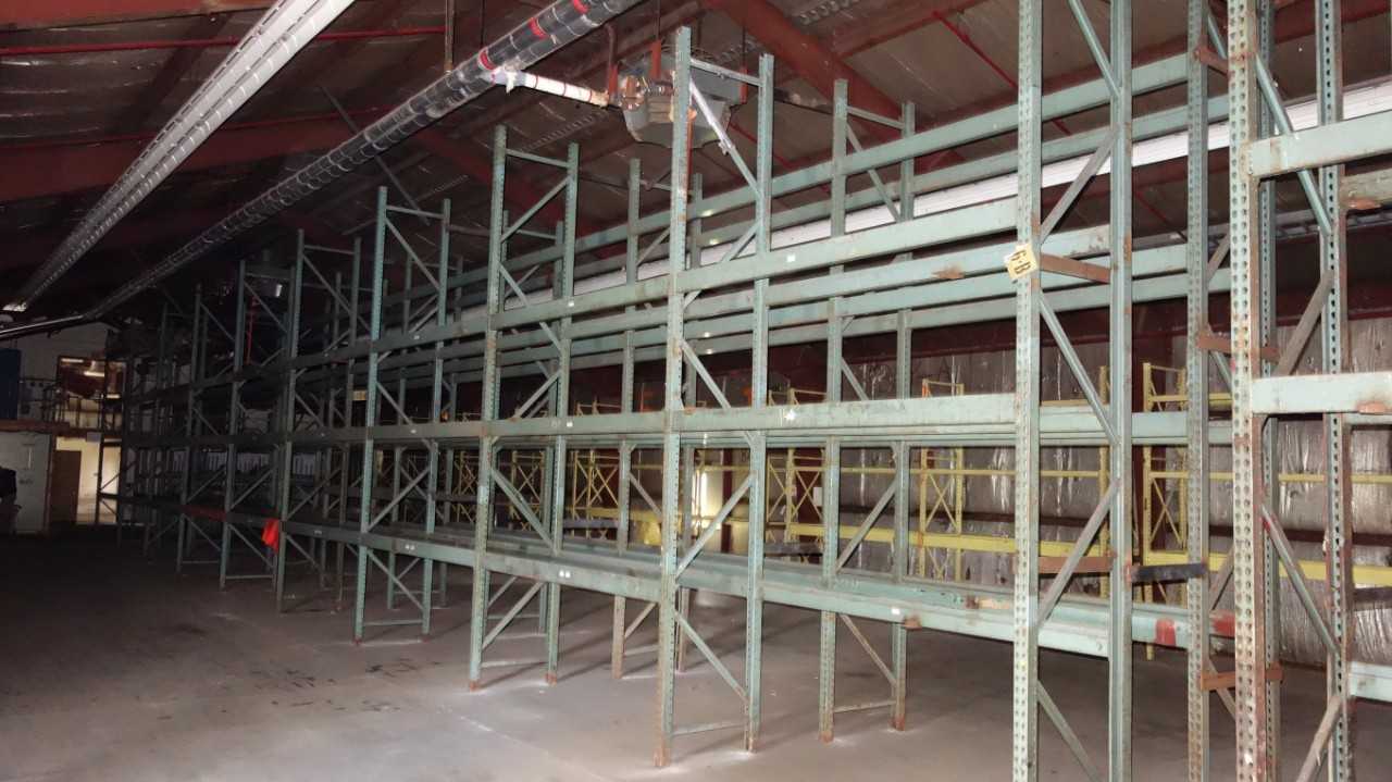 81FT OF STEEL RACKING - 9ft Sections, 18' HIGH x 3' DEEP - PALLET RACKING